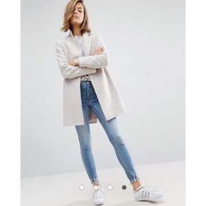ASOS Slim Coat In Texture Stone